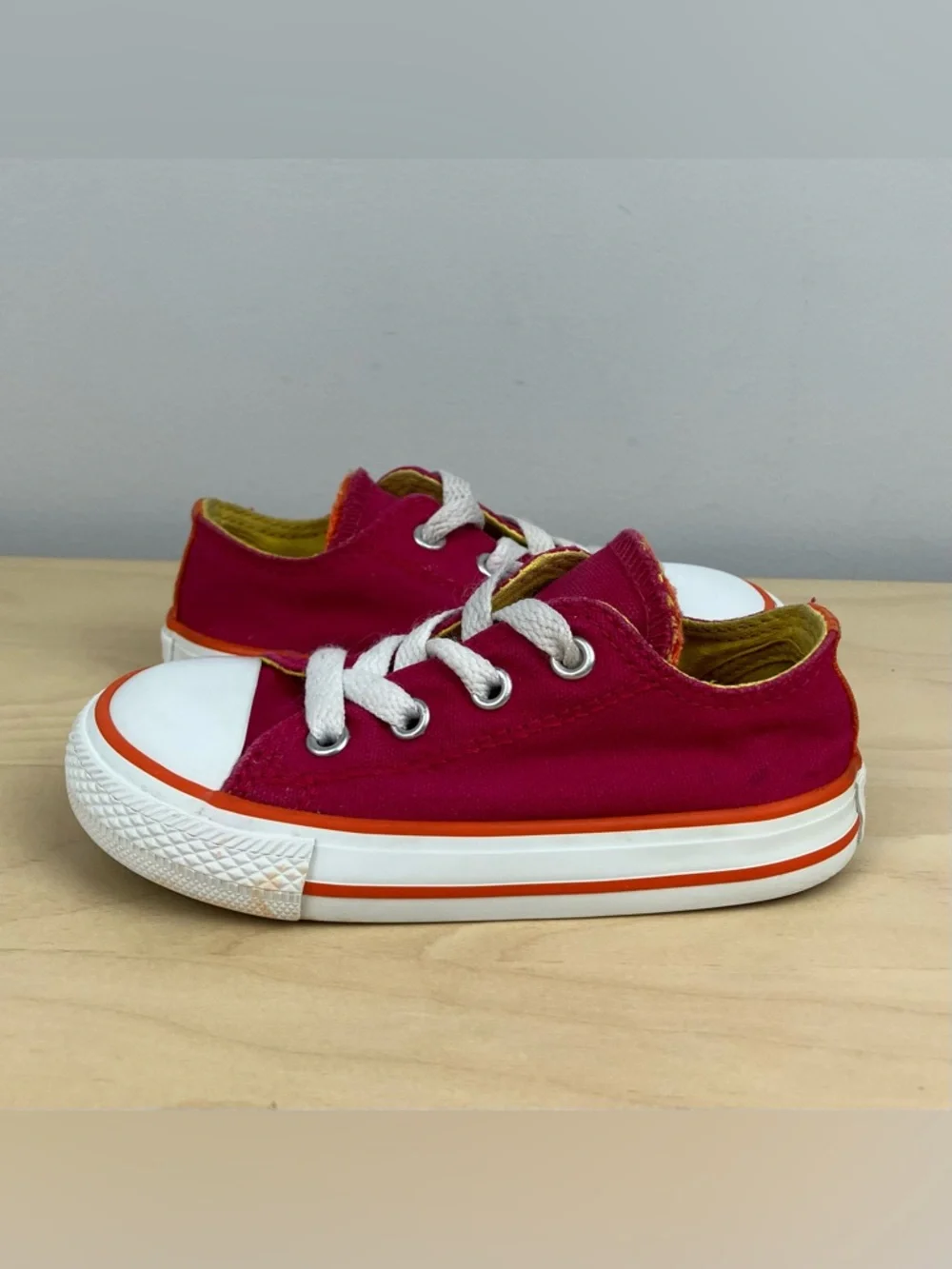 Converse Infants Girls Size 7.0 All Star Chuck Taylor Low Top Shoes Pink White